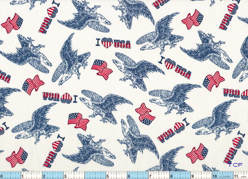I Love USA Eagle Fabric